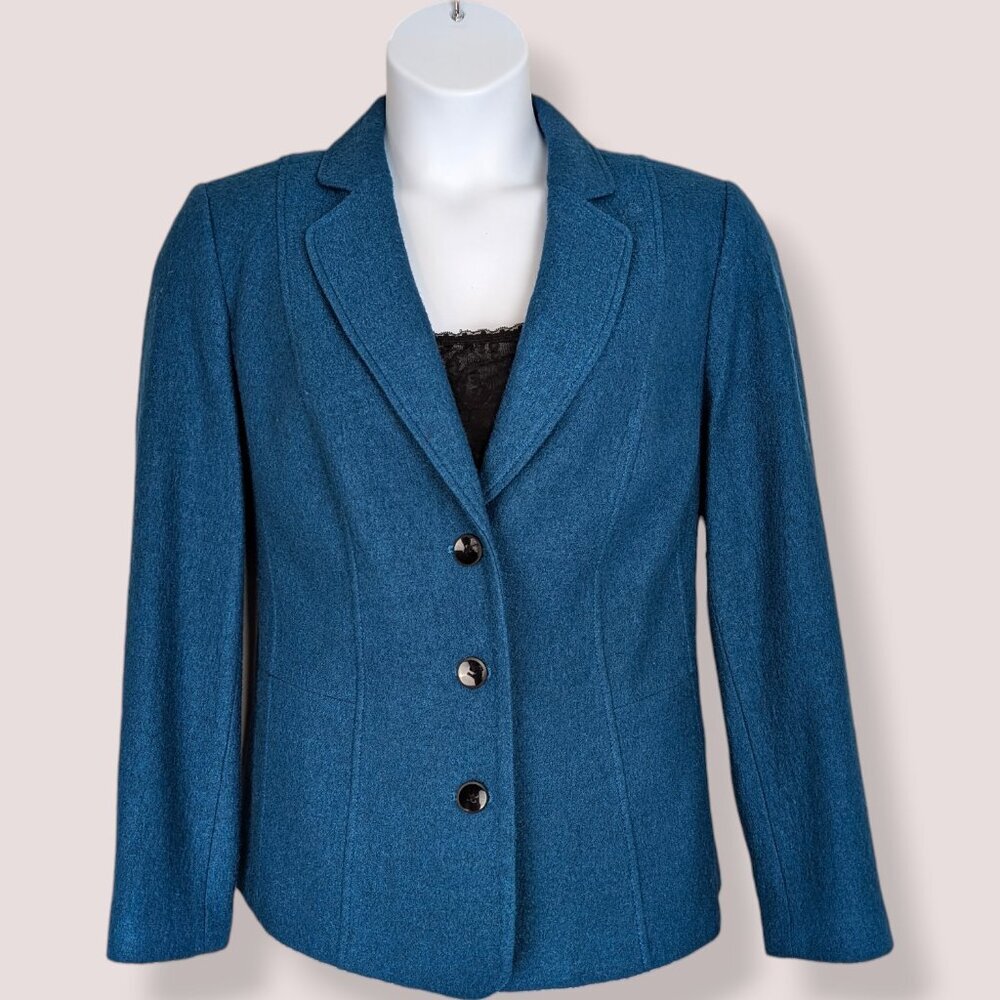 Laura Plus Blue-Green Wool Blend Blazer